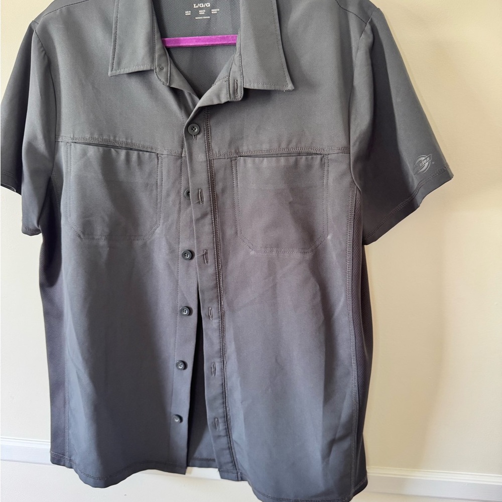 Dickies Men's Charcoal Button Down Shirt